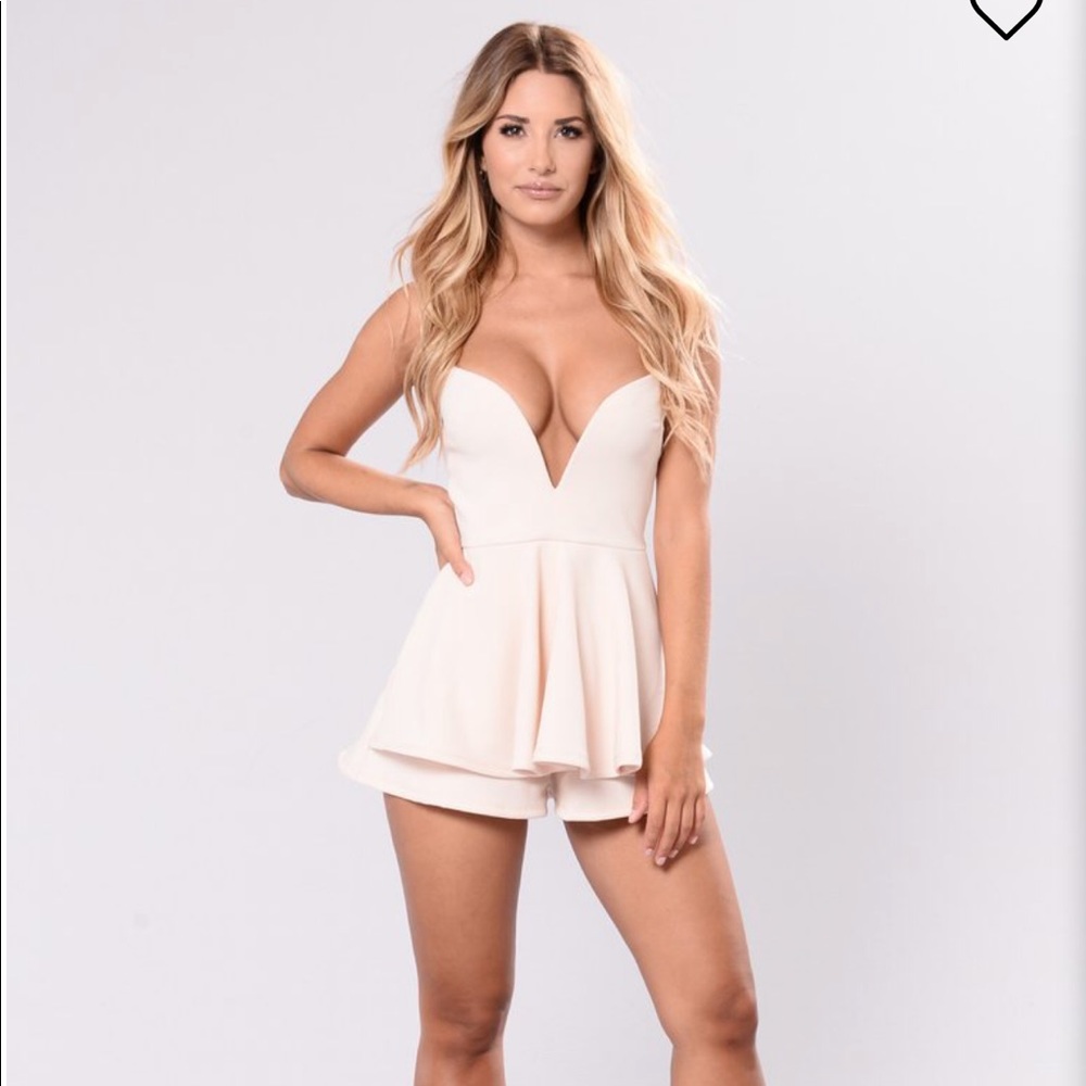 White romper with a skort bottom